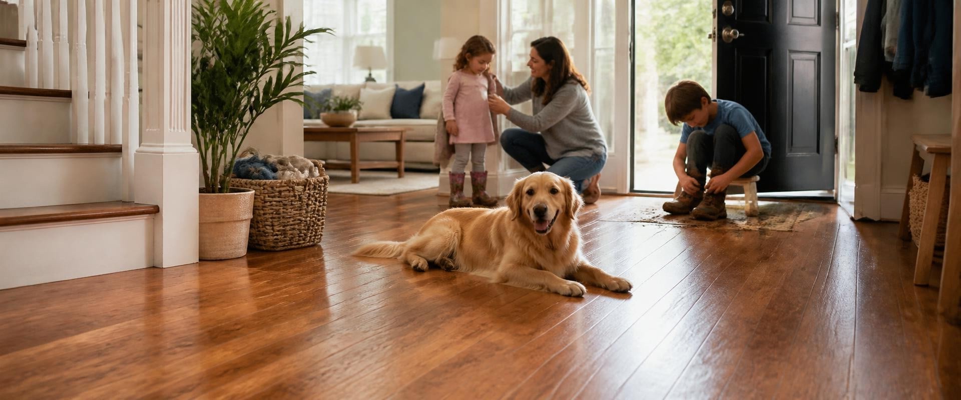 Protecting Hardwood Flooring in Homes With Pets, Kids, and Busy Entryways